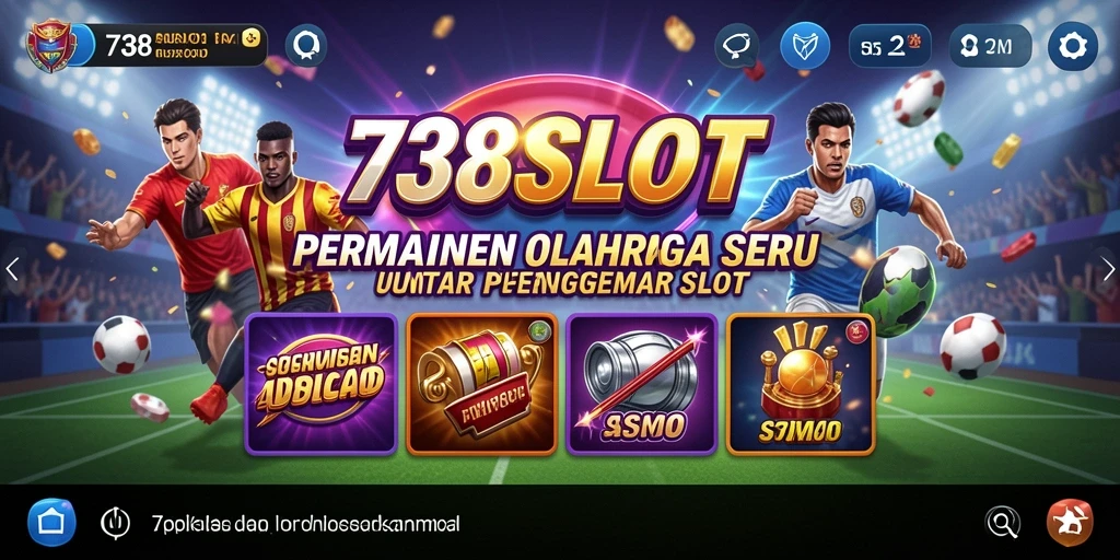Gameplay seru 738SLOT dengan tema olahraga menarik.