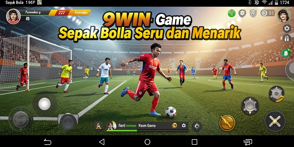 Tampilan gameplay menarik dalam 9WIN dengan aksi sepak bola seru.