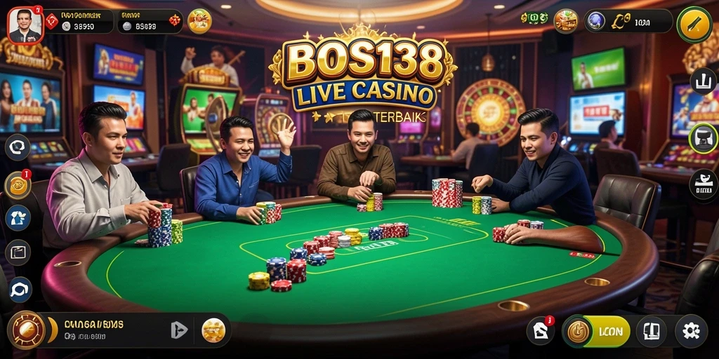 Screenshot gameplay Live Casino yang menegangkan di BOS138.