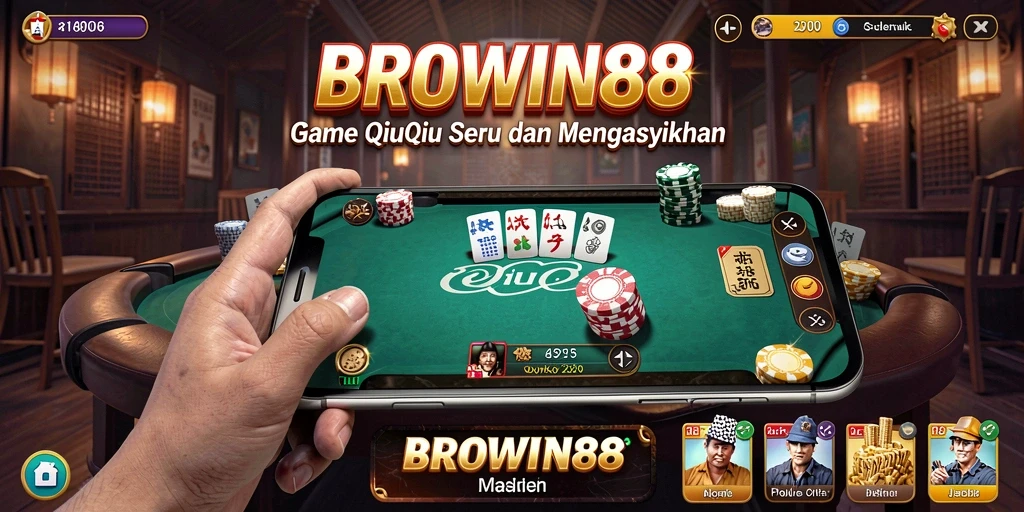 Tampilan gameplay seru BROWIN88 dengan kartu QiuQiu.