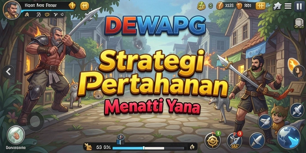 Tampilan gameplay menegangkan di DEWAPG dengan berbagai menara dan musuh.