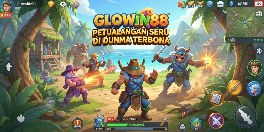 Tampilan menakjubkan dari dunia terbuka GLOWIN88 saat menjelajah.