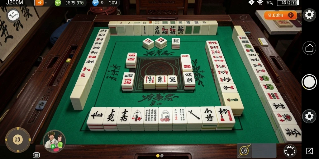 Tampilan gameplay menantang di J200M dengan ubin Mahjong yang berwarna-warni.