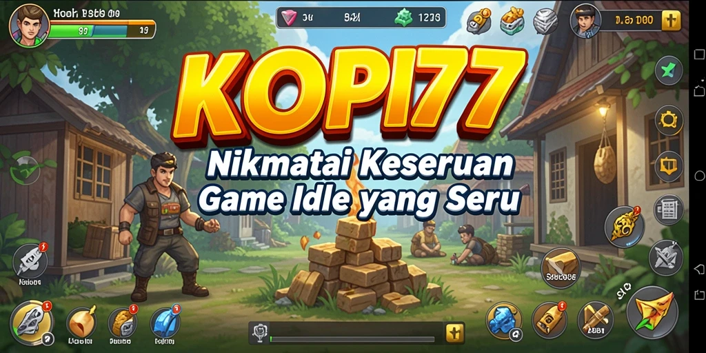 Tampilan gameplay KOPI77 dengan kebun kopi yang indah.