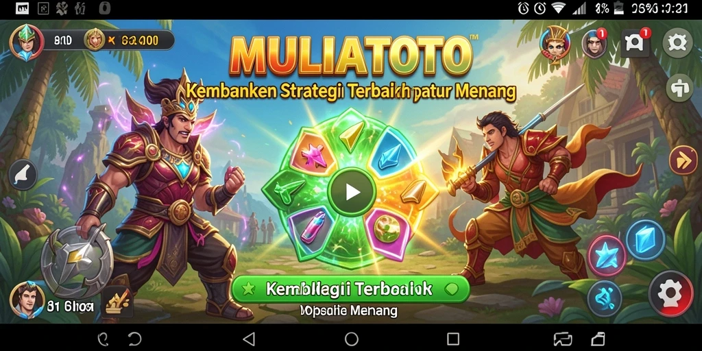 Tangkapan layar gameplay MULIATOTO menampilkan pertempuran strategis yang mendebarkan.