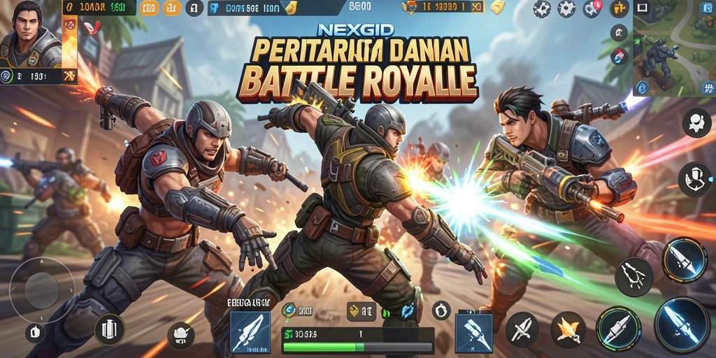 Tampilan gameplay NEXGID yang seru dalam pertempuran Battle Royale.