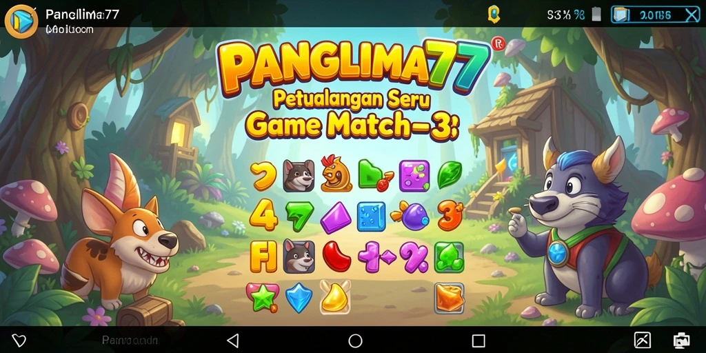 Tangkapan layar menunjukkan keseruan gameplay Match-3 di PANGLIMA77.