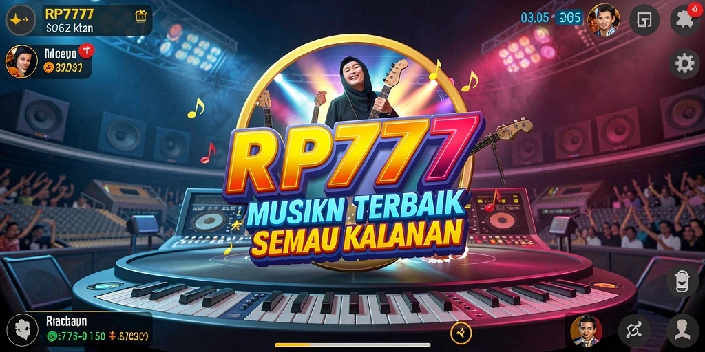 Tampilan gameplay RP777 yang menampilkan interaksi musik.