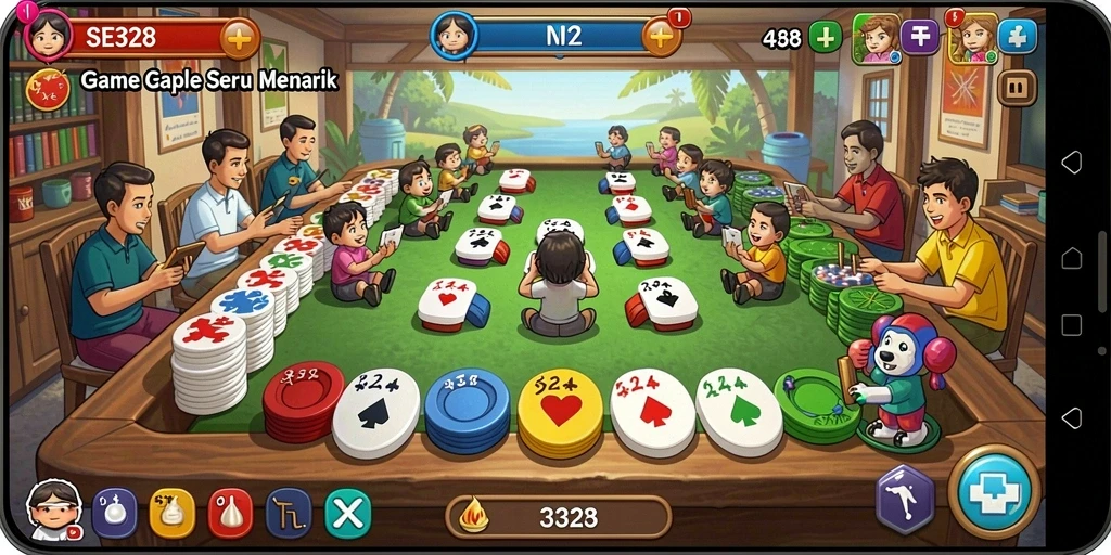Tampilan gameplay seru dalam permainan Gaple SE328.
