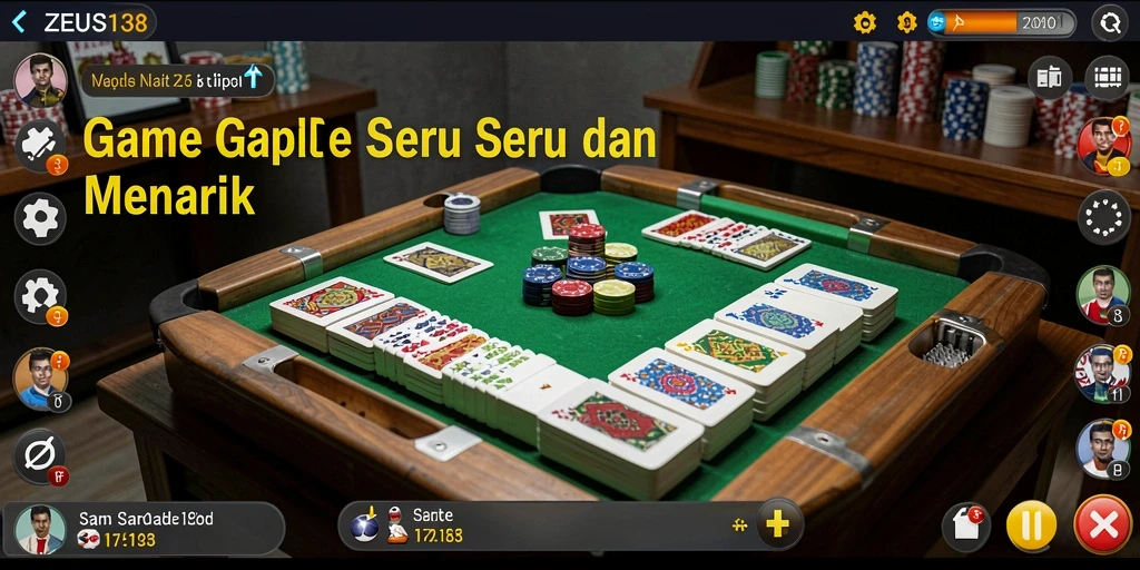 Screenshot gameplay menampilkan suasana seru permainan Gaple.