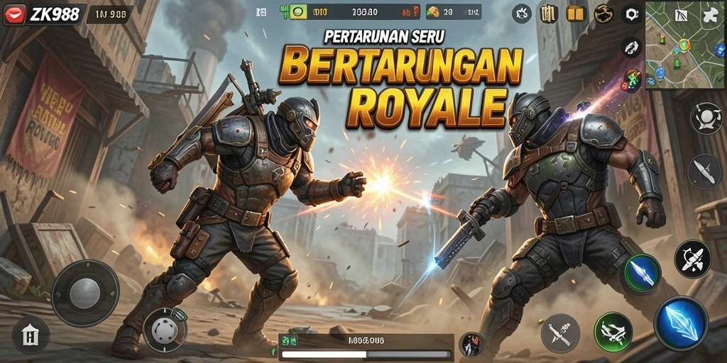 Gameplay seru dari ZK988 di arena Battle Royale.